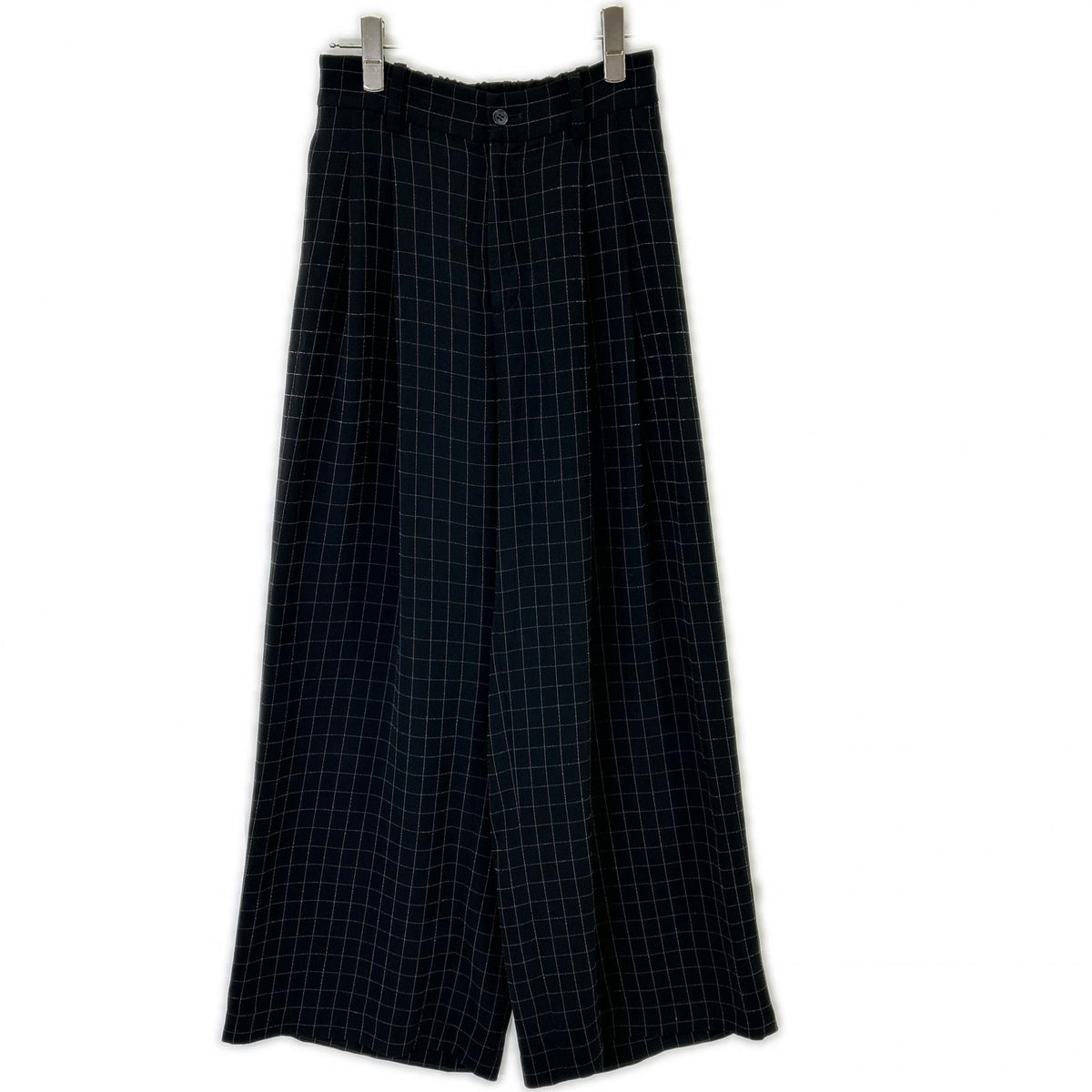 SOV. Double Standard Clothing 2025 black windowpane-check wide-leg pants