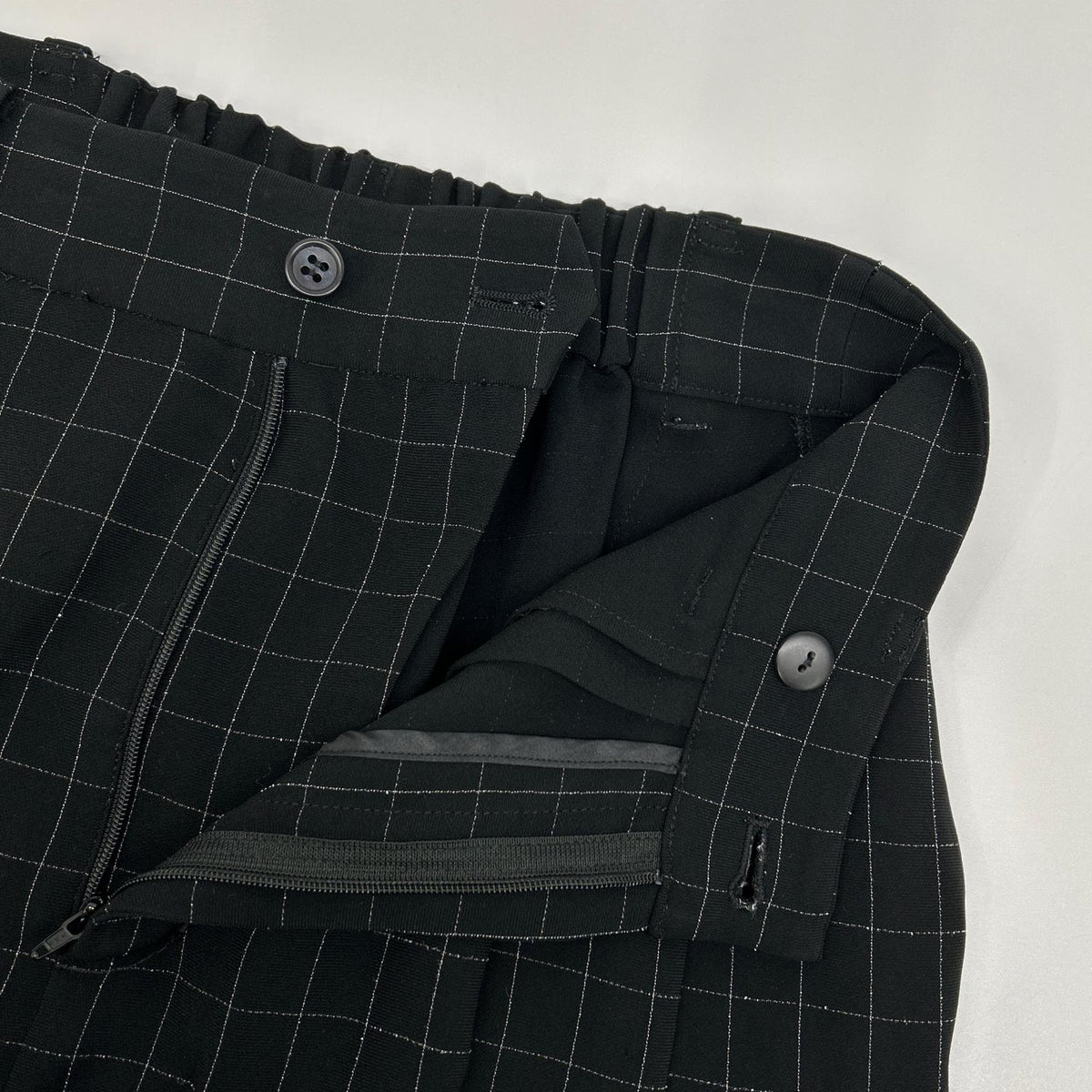 SOV. Double Standard Clothing 2025 black windowpane-check wide-leg pants