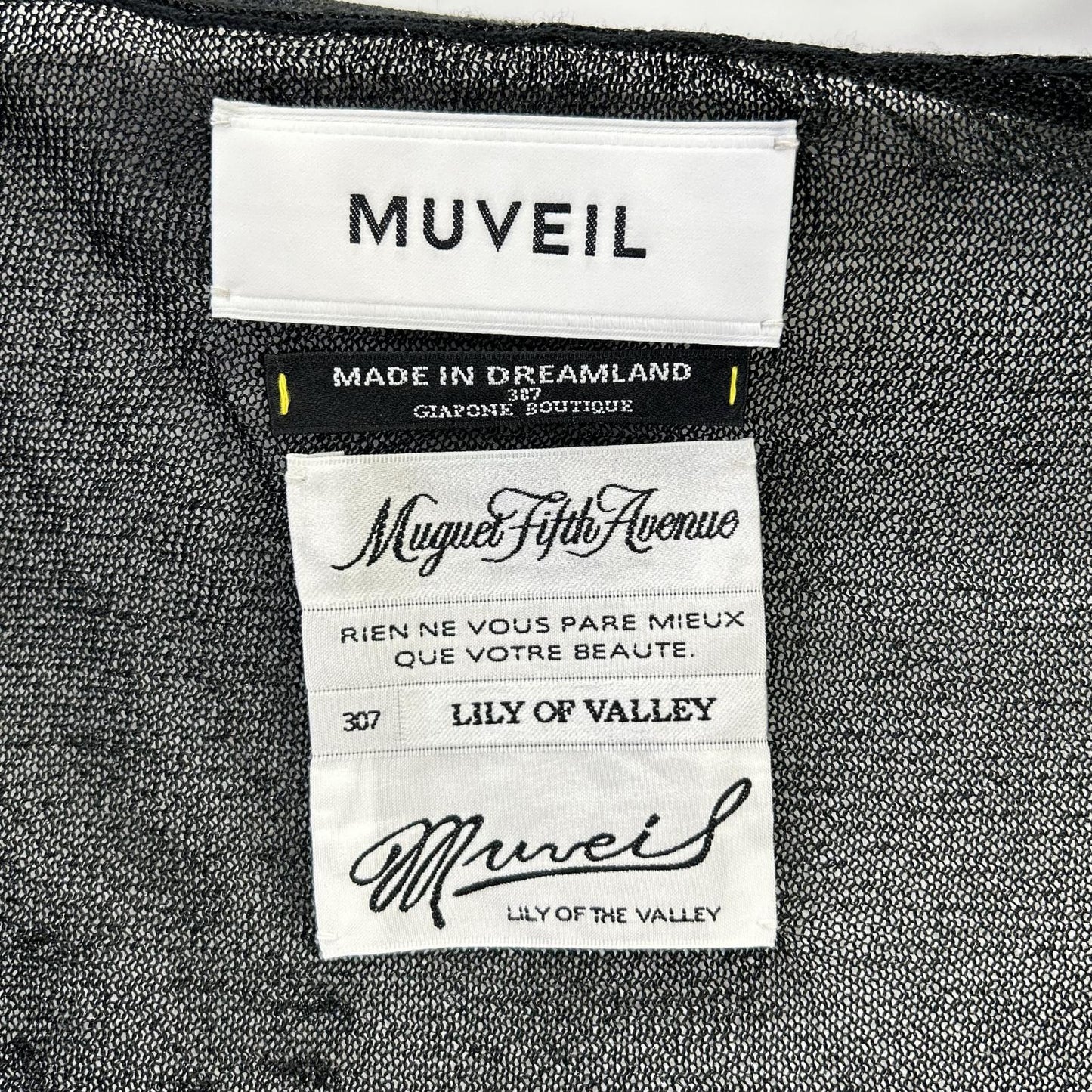 MUVEIL ミュベール MA252KCD001 ブラック フラワーボタンカーディガン トップス