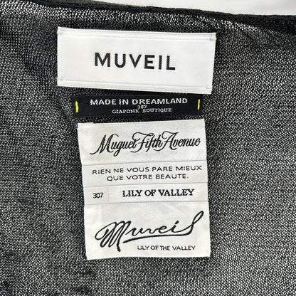 MUVEIL ミュベール MA252KCD001 ブラック フラワーボタンカーディガン トップス