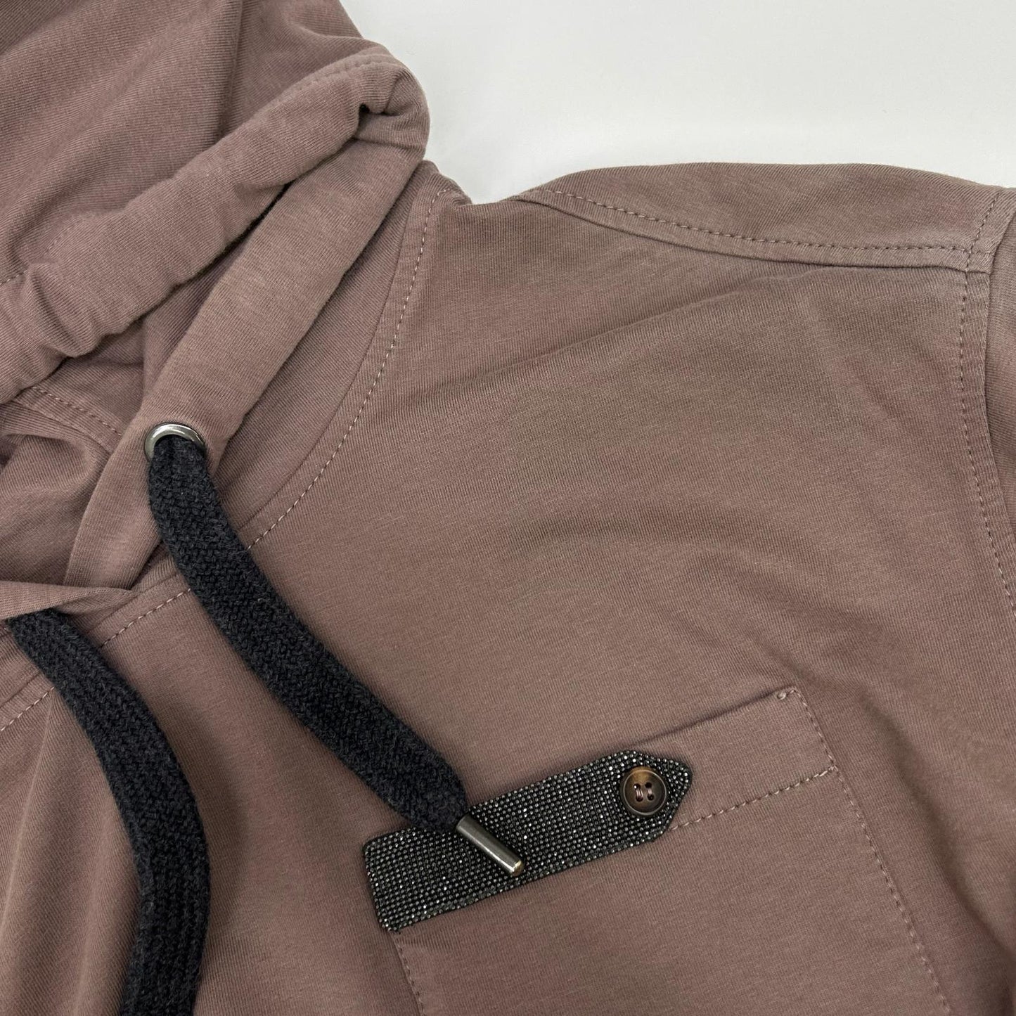 BRUNELLO CUCINELLI ブルネロクチネリ 23年 ブラウン クロップド モニーレ スウェットフーディープルオーバー トップス