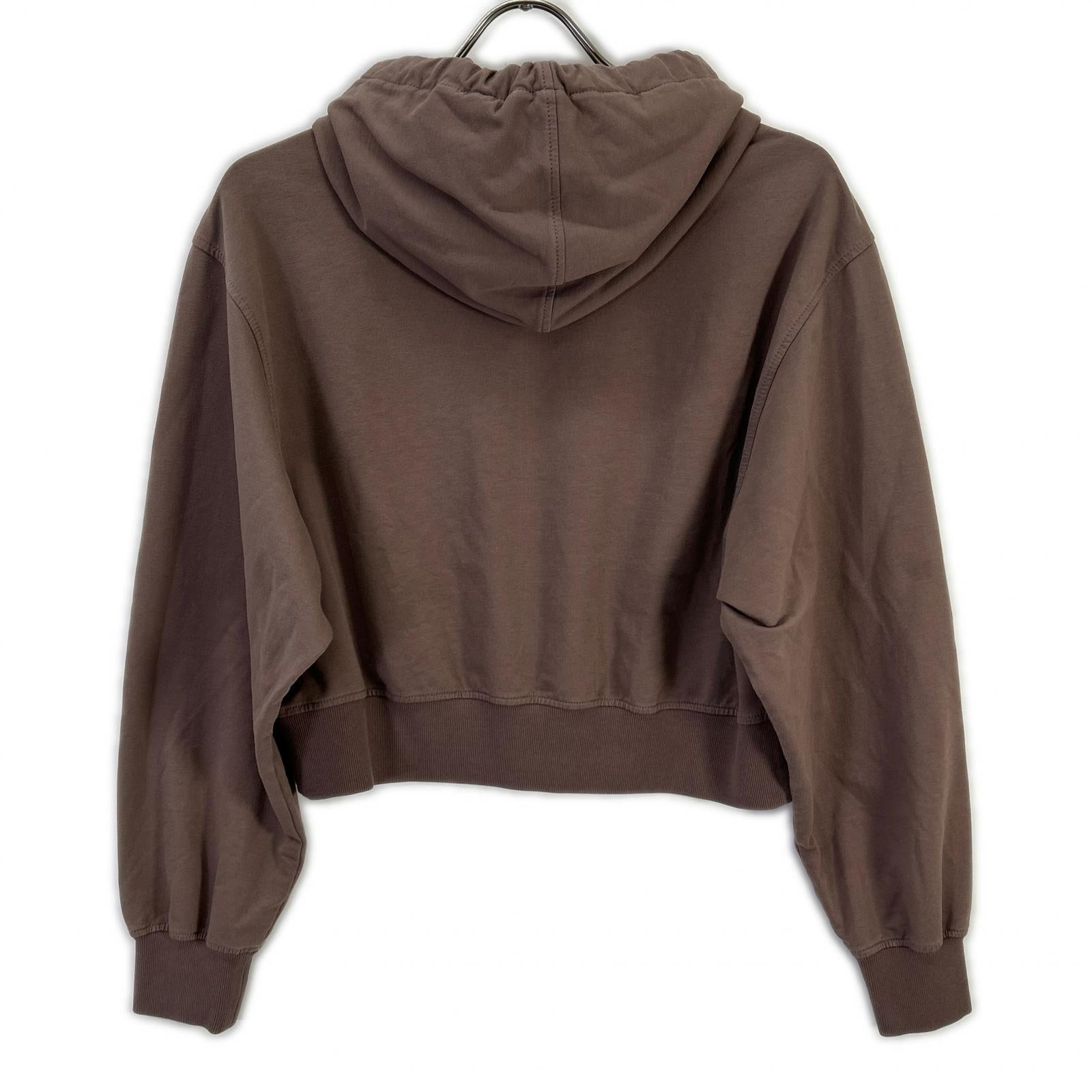 BRUNELLO CUCINELLI ブルネロクチネリ 23年 ブラウン クロップド モニーレ スウェットフーディープルオーバー トップス