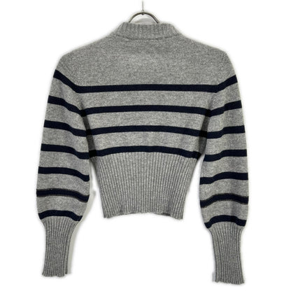 BRUNELLO CUCINELLI ブルネロクチネリ グレー カシミヤ マリンストライプ モニリディティール ロングリブカーディガン トップス