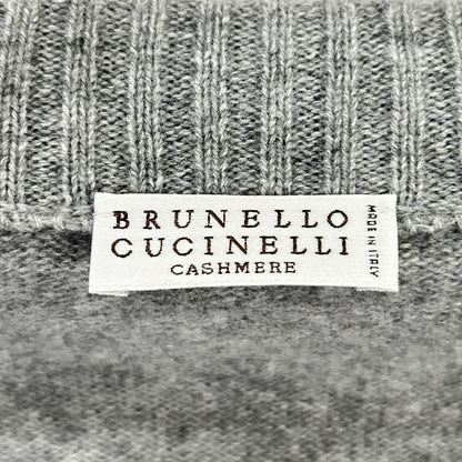 BRUNELLO CUCINELLI ブルネロクチネリ グレー カシミヤ マリンストライプ モニリディティール ロングリブカーディガン トップス