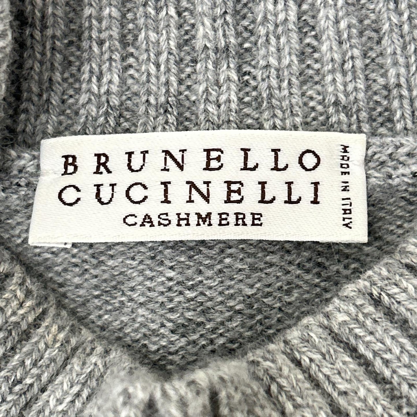 BRUNELLO CUCINELLI ブルネロクチネリ グレー カシミヤ マリンストライプ モニリディティール ノースリーブニットトップス トップス