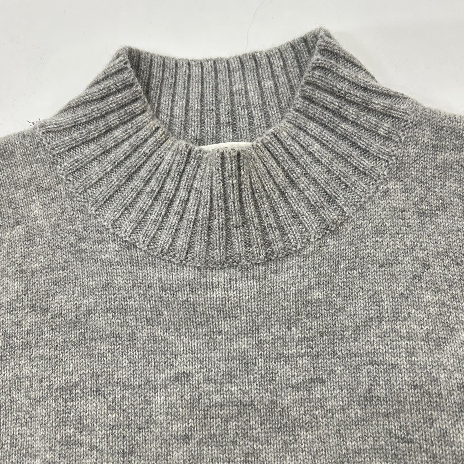 BRUNELLO CUCINELLI ブルネロクチネリ グレー カシミヤ マリンストライプ モニリディティール ノースリーブニットトップス トップス