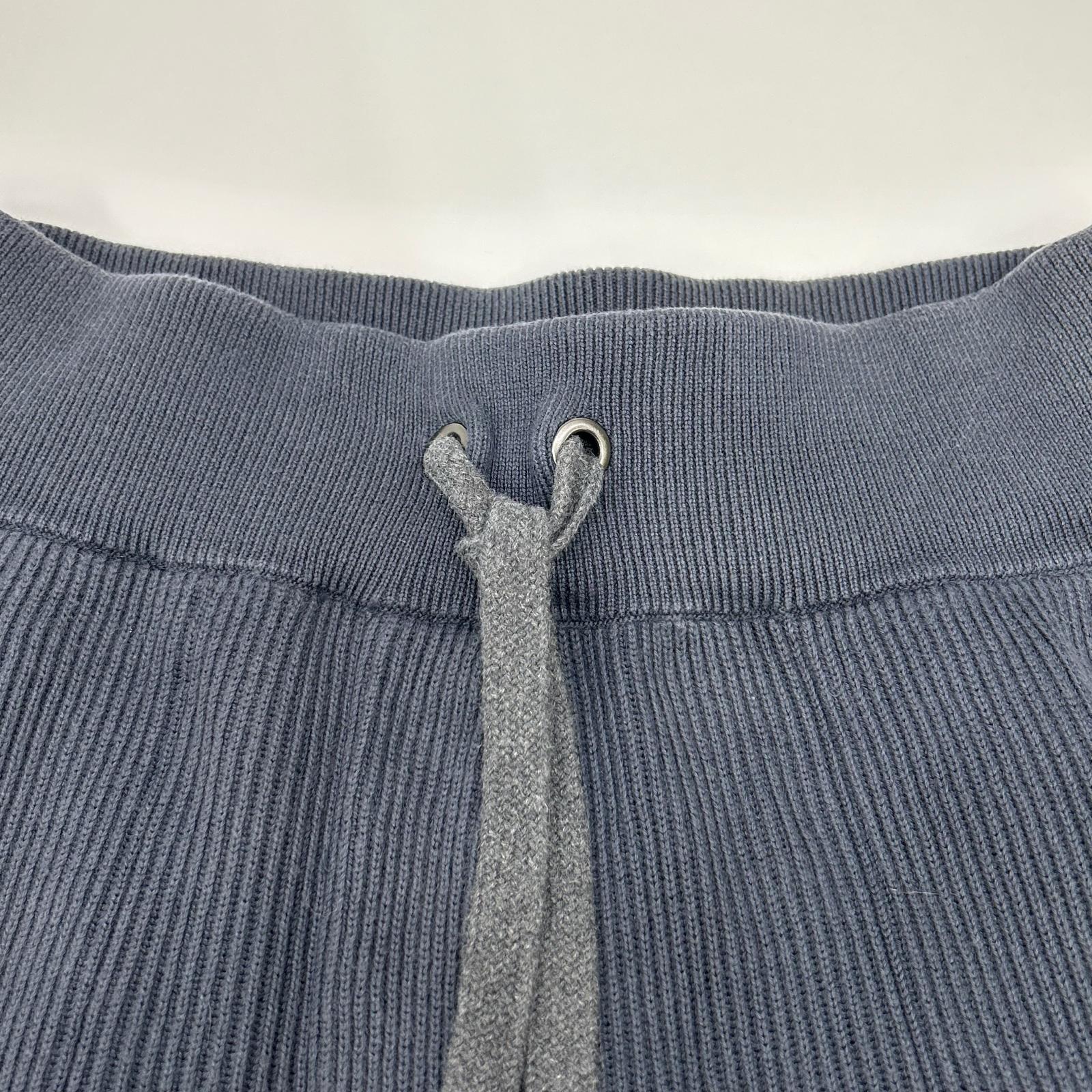 BRUNELLO CUCINELLI ブルネロクチネリ LAK1658937 23年 ネイビー コットン モニーレ リブ編みニットパンツ ボトムス