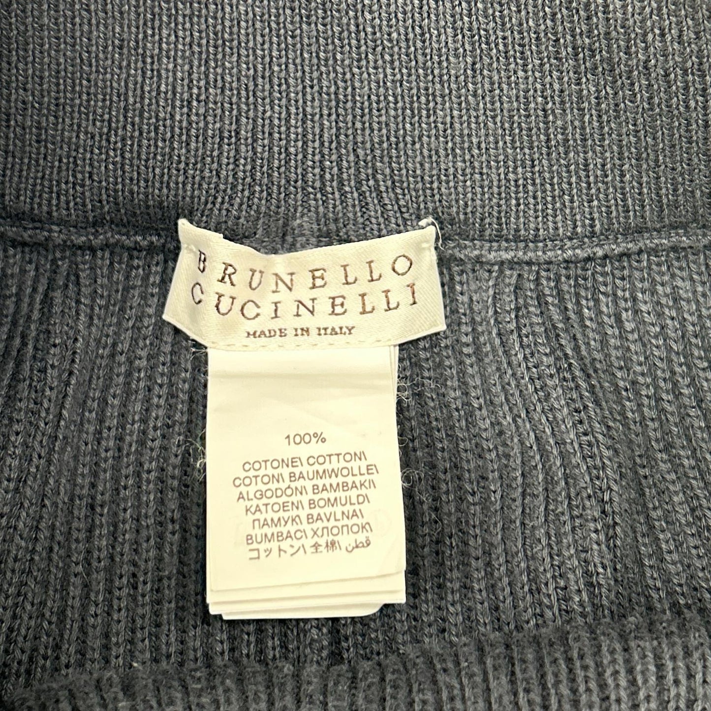 BRUNELLO CUCINELLI ブルネロクチネリ LAK1658937 23年 ネイビー コットン モニーレ リブ編みニットパンツ ボトムス