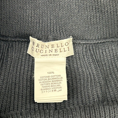 BRUNELLO CUCINELLI ブルネロクチネリ LAK1658937 23年 ネイビー コットン モニーレ リブ編みニットパンツ ボトムス