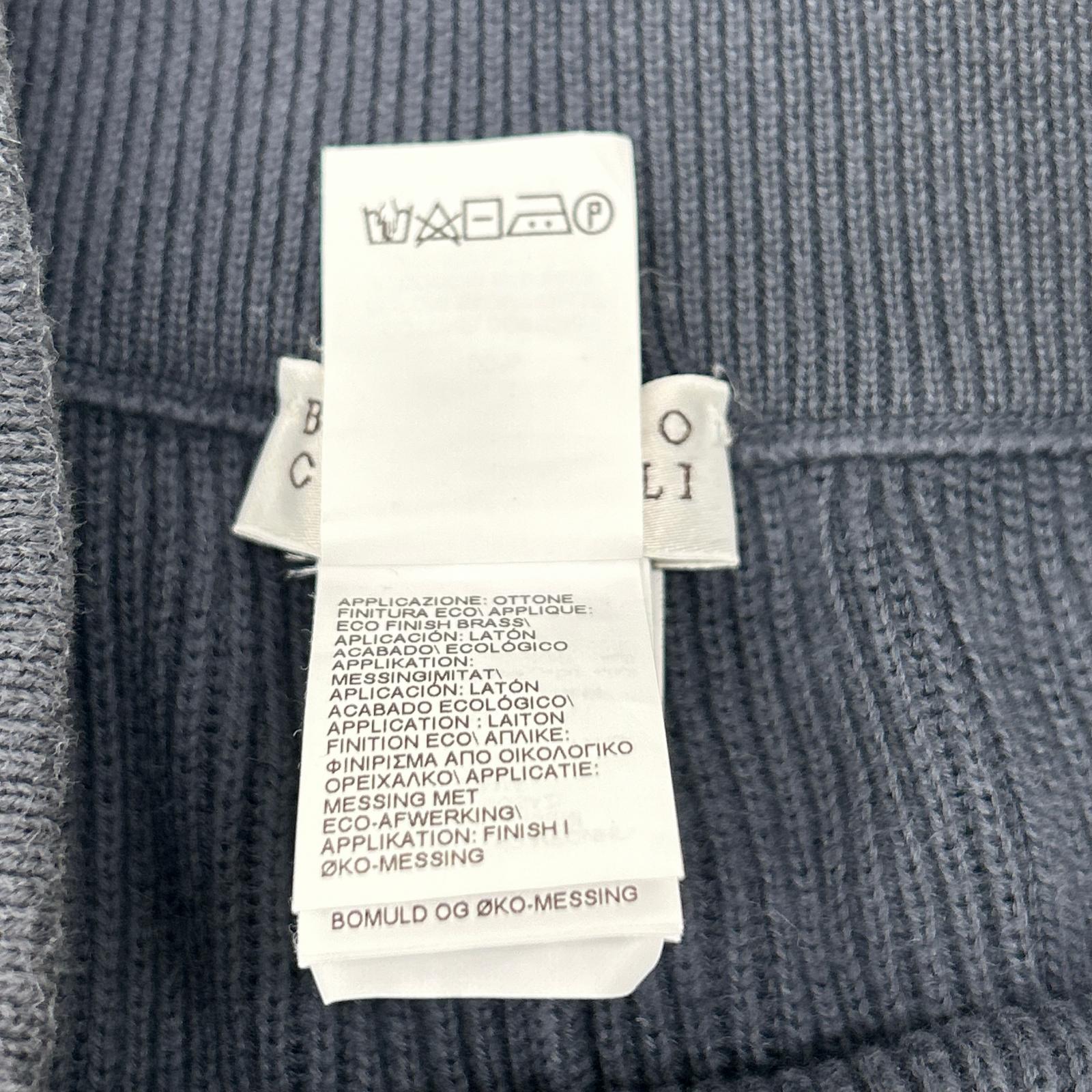 BRUNELLO CUCINELLI ブルネロクチネリ LAK1658937 23年 ネイビー コットン モニーレ リブ編みニットパンツ ボトムス