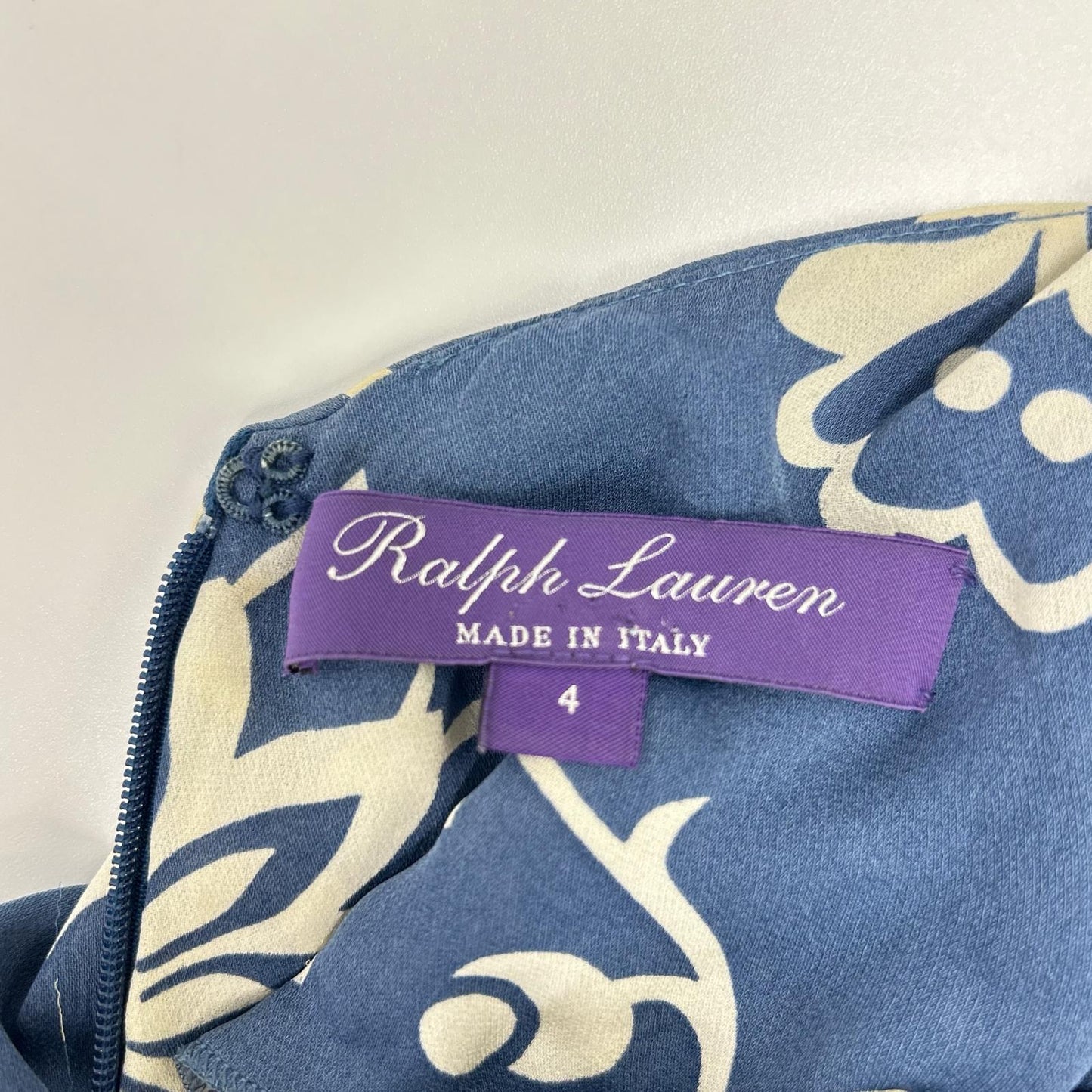 RalphLauren PURPLE LABEL ラルフローレン パープルレーベル 18ブルー シルク フラワー柄 ホルターネック スリッド ワンピースドレス ワンピース