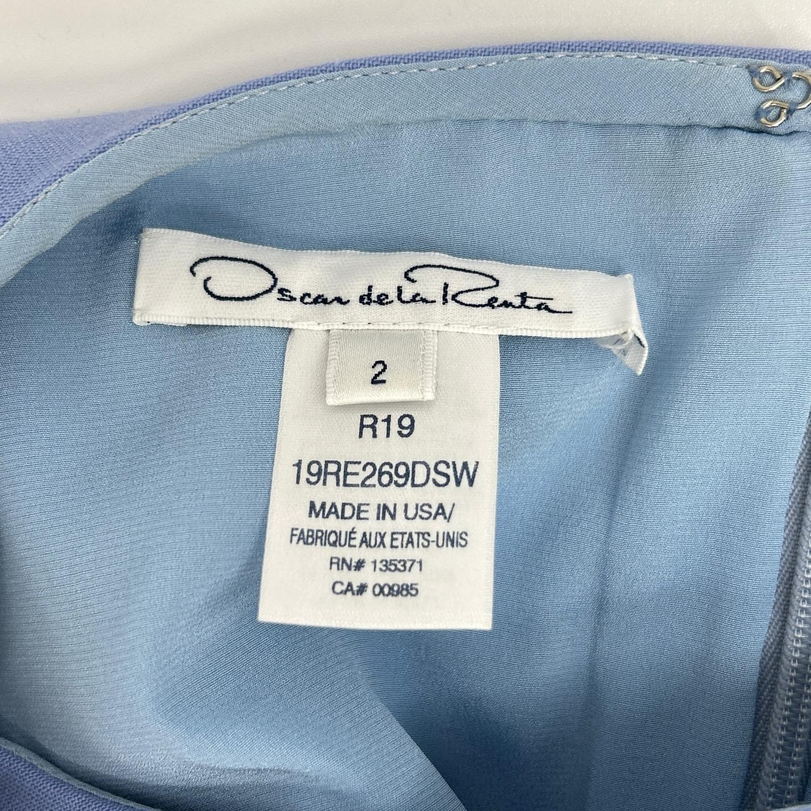 Oscar de la Renta オスカーデラレンタ ブルー 19RE269DSW フラワー刺繍 ドレスワンピース ワンピース