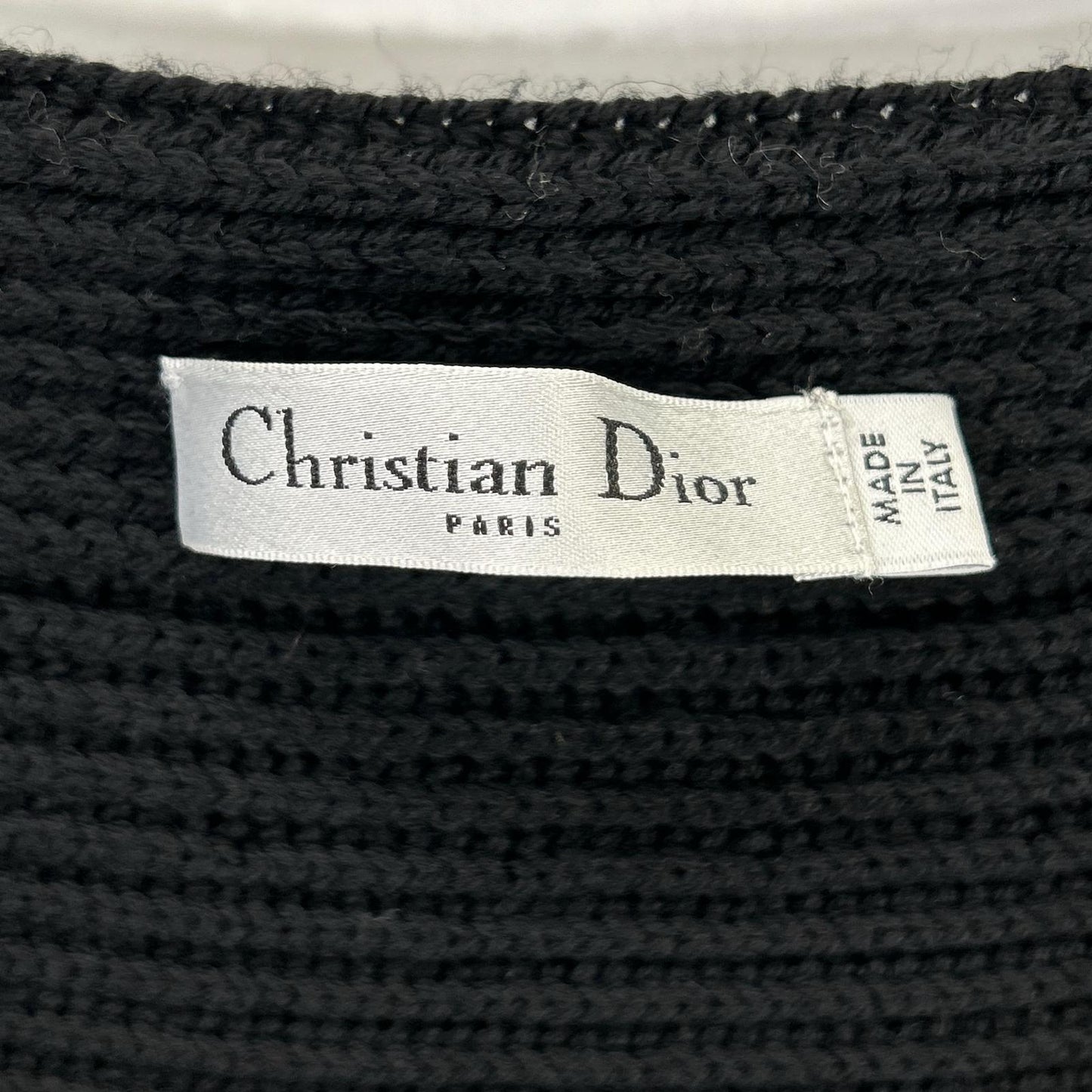 Christian Dior クリスチャンディオール ブラック カシュクール クロスデザイン オフショルダー ウールニットトップス トップス