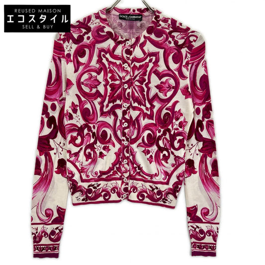 DOLCE&GABBANA ドルチェアンドガッバーナ 【国内正規】FXL28T マヨルカプリント シルク100％ ニット カーディガン トップス