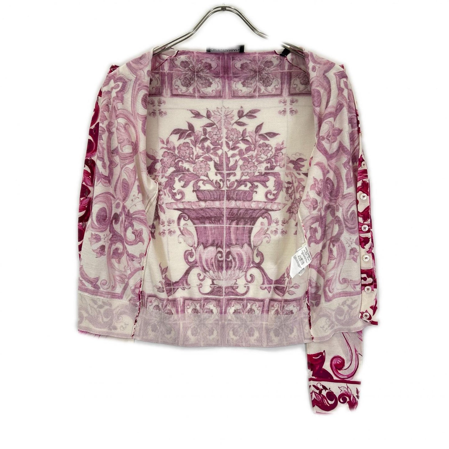 DOLCE&GABBANA ドルチェアンドガッバーナ 【国内正規】FXL28T マヨルカプリント シルク100％ ニット カーディガン トップス