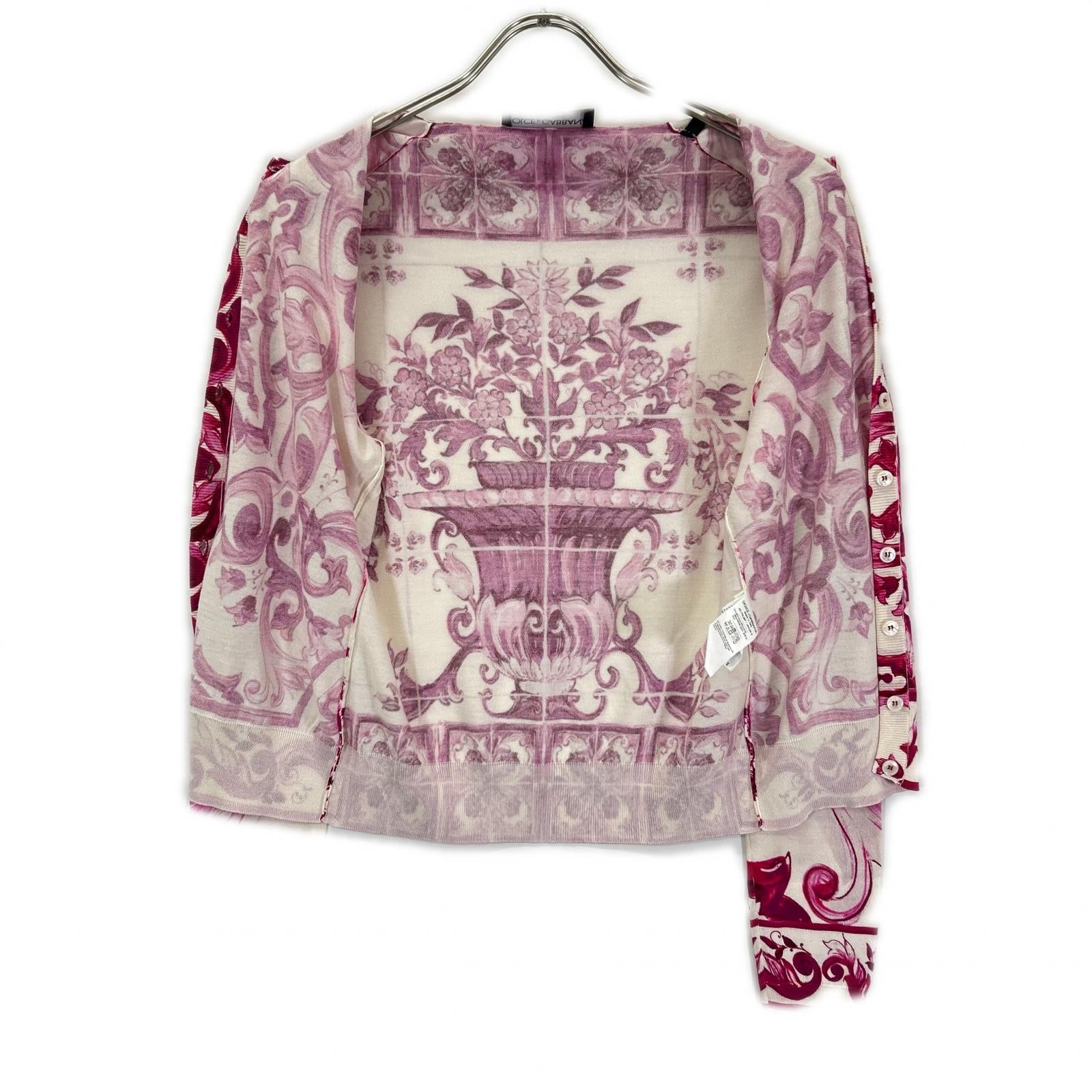 DOLCE&GABBANA ドルチェアンドガッバーナ 【国内正規】FXL28T マヨルカプリント シルク100％ ニット カーディガン トップス