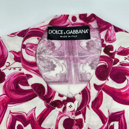 DOLCE&GABBANA ドルチェアンドガッバーナ 【国内正規】FXL28T マヨルカプリント シルク100％ ニット カーディガン トップス