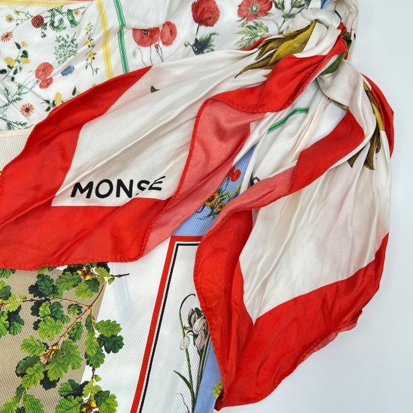 MONSE モンス マルチカラー シルク ボタニカルパッチワーク ワンショルダー ワンピース トップス