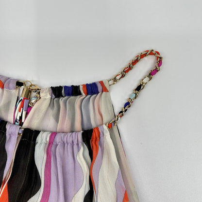 EMILIO PUCCI エミリオプッチ パープル系 総柄 チェーンベルト付きノースリーブ ワンピース ワンピース