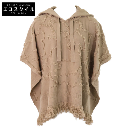 Christian Dior クリスチャンディオール 【美品/国内正規】014C10AM034 カシミヤ混 フリンジ フーディポンチョ ジャケット