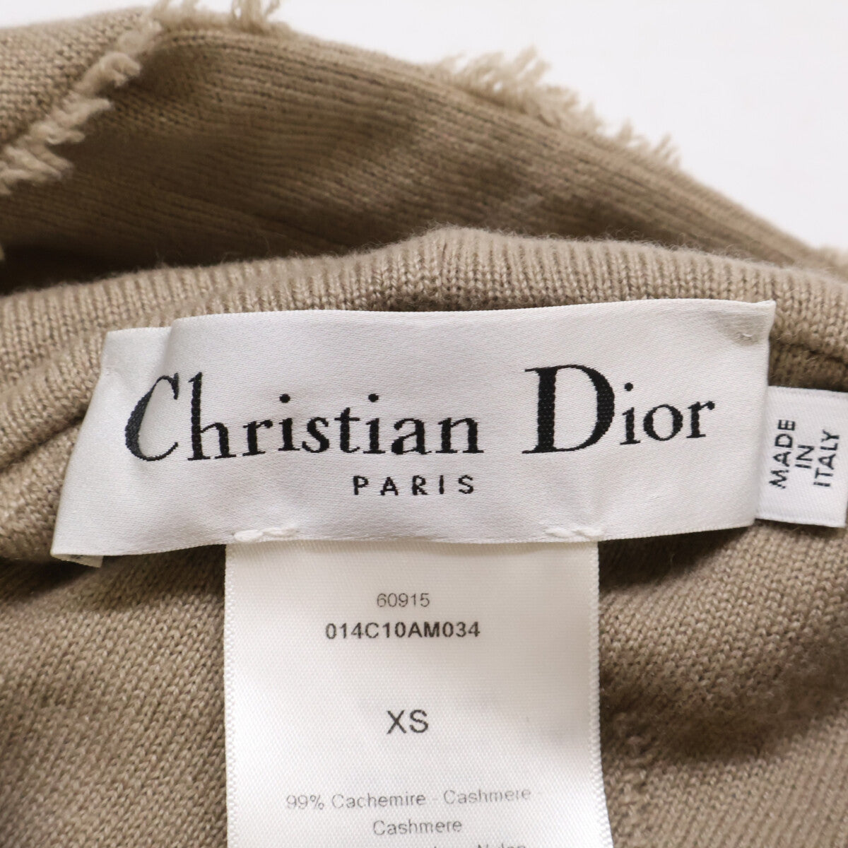 Christian Dior クリスチャンディオール 【美品/国内正規】014C10AM034 カシミヤ混 フリンジ フーディポンチョ ジャケット
