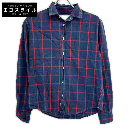 Frank&Eileen フランクアンドアイリーン ネイビー×レッド PAUL コットン チェック シャツ トップス