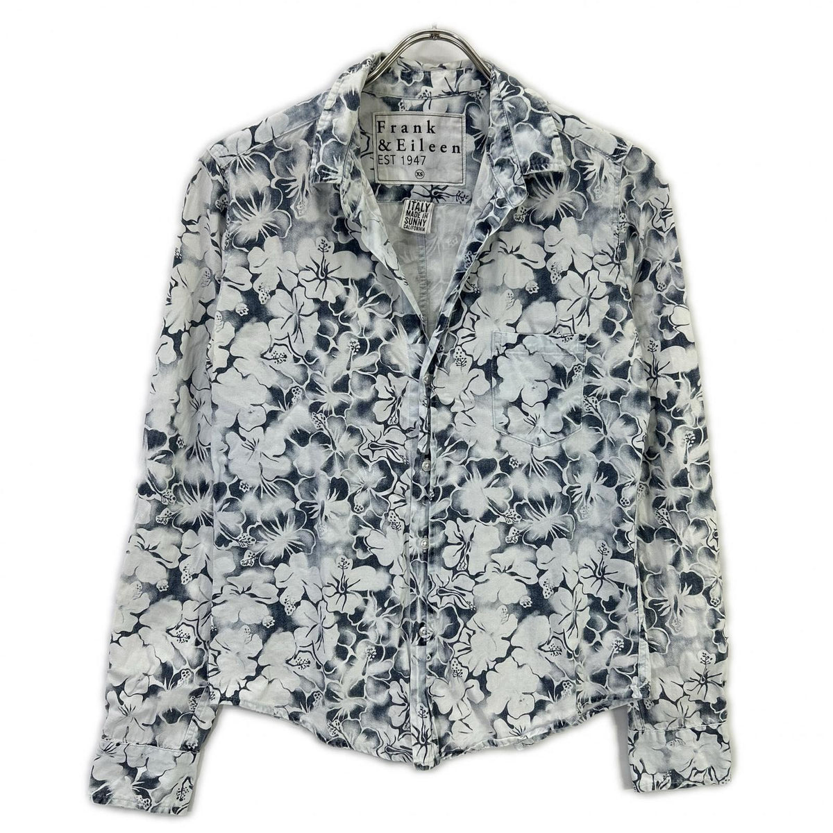 Frank&Eileen フランクアンドアイリーン White BARRY Cotton Floral Shirt Top