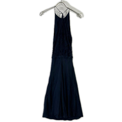 LAPERLA ラペルラ ネイビー シルク混 レース ノースリーブ ホルダーネックワンピース ワンピース