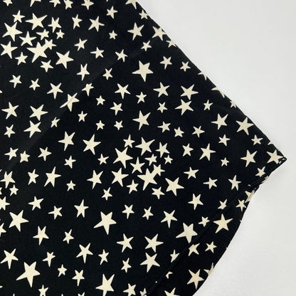 SAINT LAURENT PARIS サンローランパリ ブラック 444125 シルク スター柄 星　オープンショルダーブラウス トップス