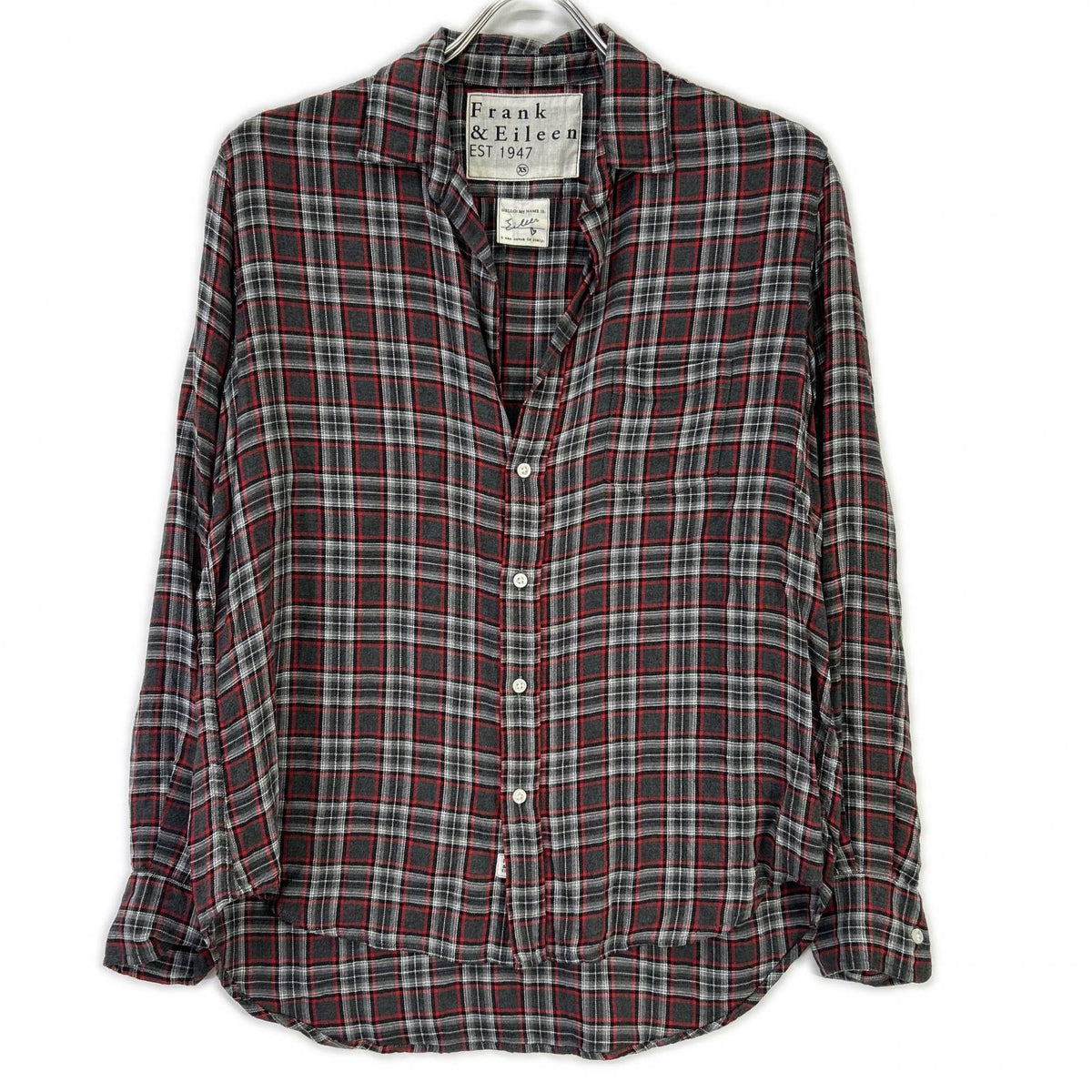 Frank&Eileen Gray × Red EILEEN Tartan-Check Shirt
