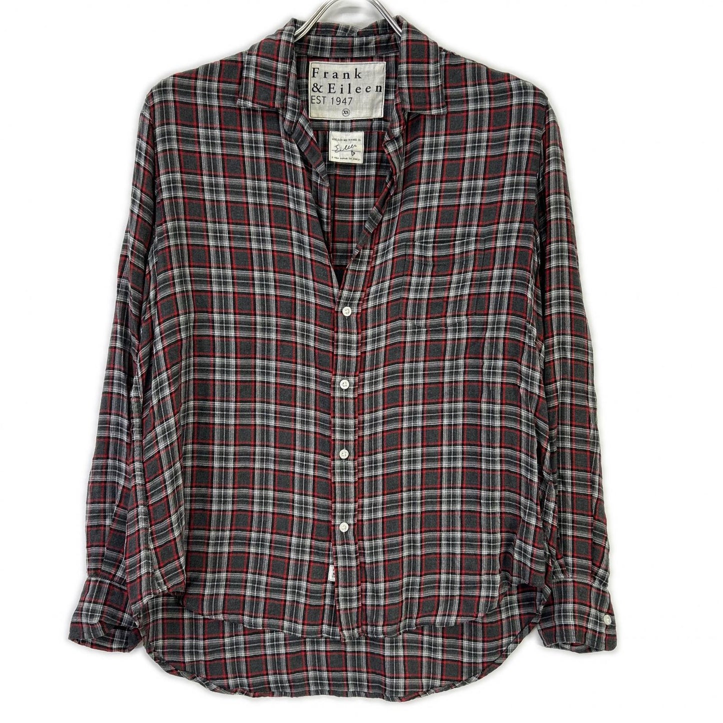 Frank&Eileen Gray × Red EILEEN Tartan-Check Shirt