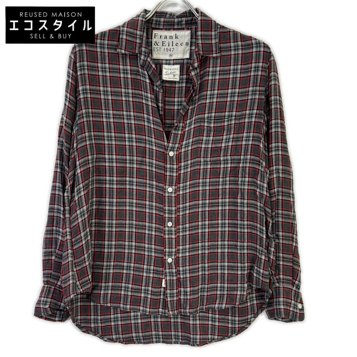 Frank&Eileen Gray × Red EILEEN Tartan-Check Shirt