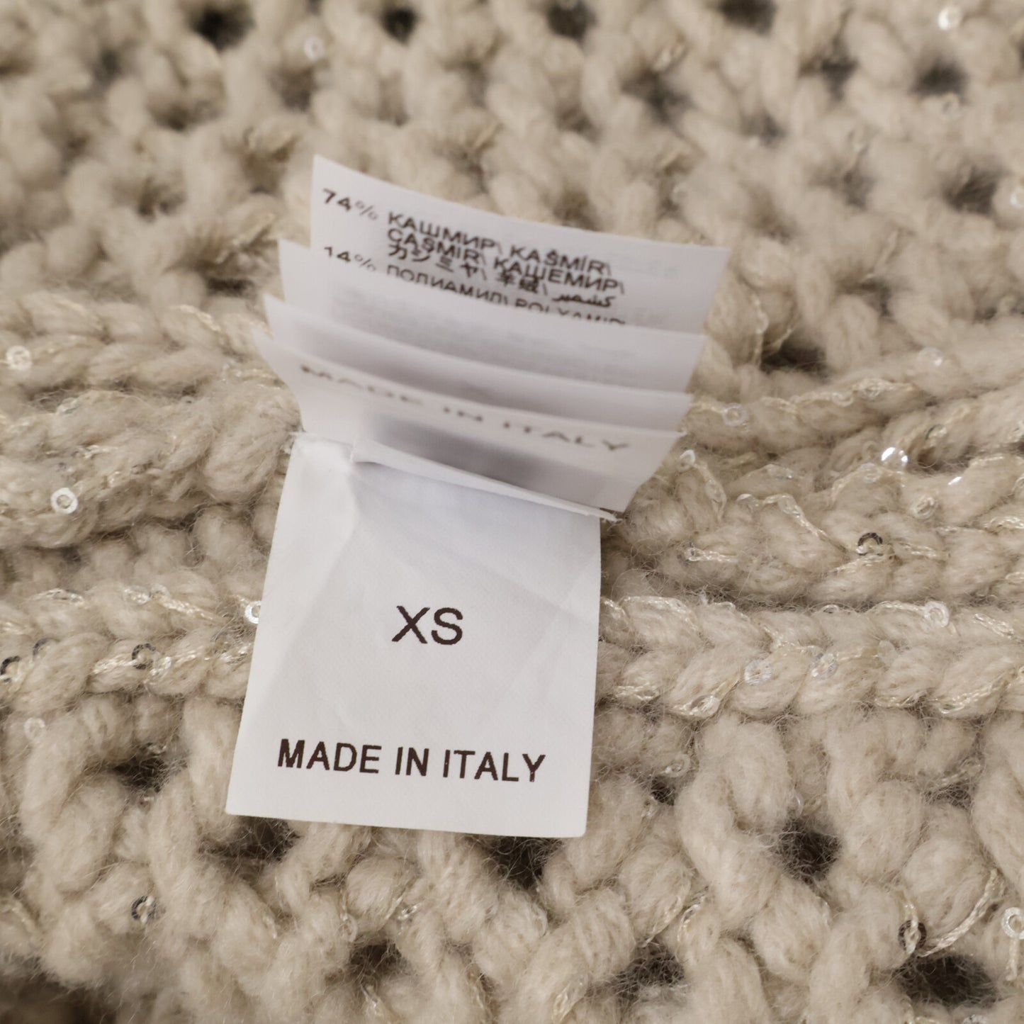 BRUNELLO CUCINELLI 【like new】MPA361126 cashmere-blend openwork sequin zip-up knit coat