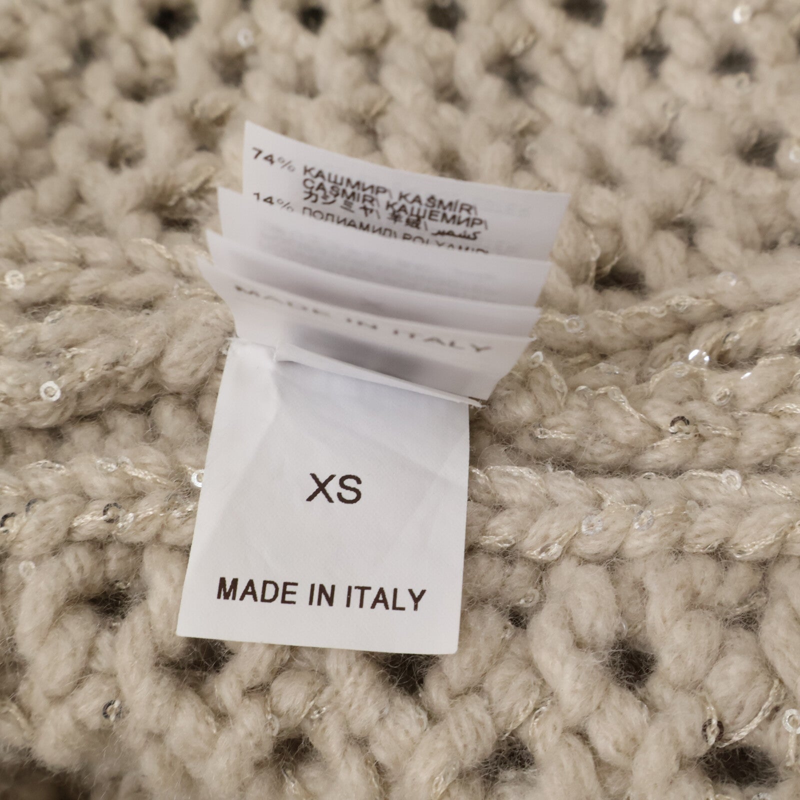 BRUNELLO CUCINELLI 【like new】MPA361126 cashmere-blend openwork sequin zip-up knit coat