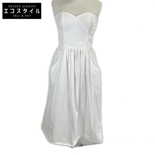 RalphLauren PURPLE LABEL Ralph Lauren Purple Label White Cotton Off-Shoulder Bustier Dress One-Piece