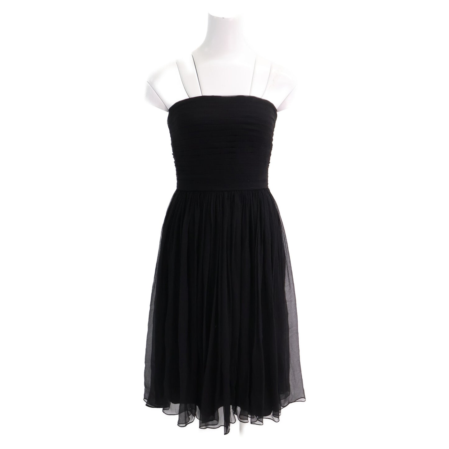 Christian Dior クリスチャンディオール 【国内正規】6C21647A1602 シルク ベアトップ シフォンドレス ワンピース