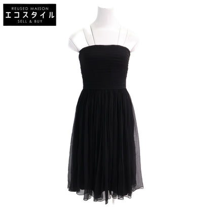 Christian Dior クリスチャンディオール 【国内正規】6C21647A1602 シルク ベアトップ シフォンドレス ワンピース
