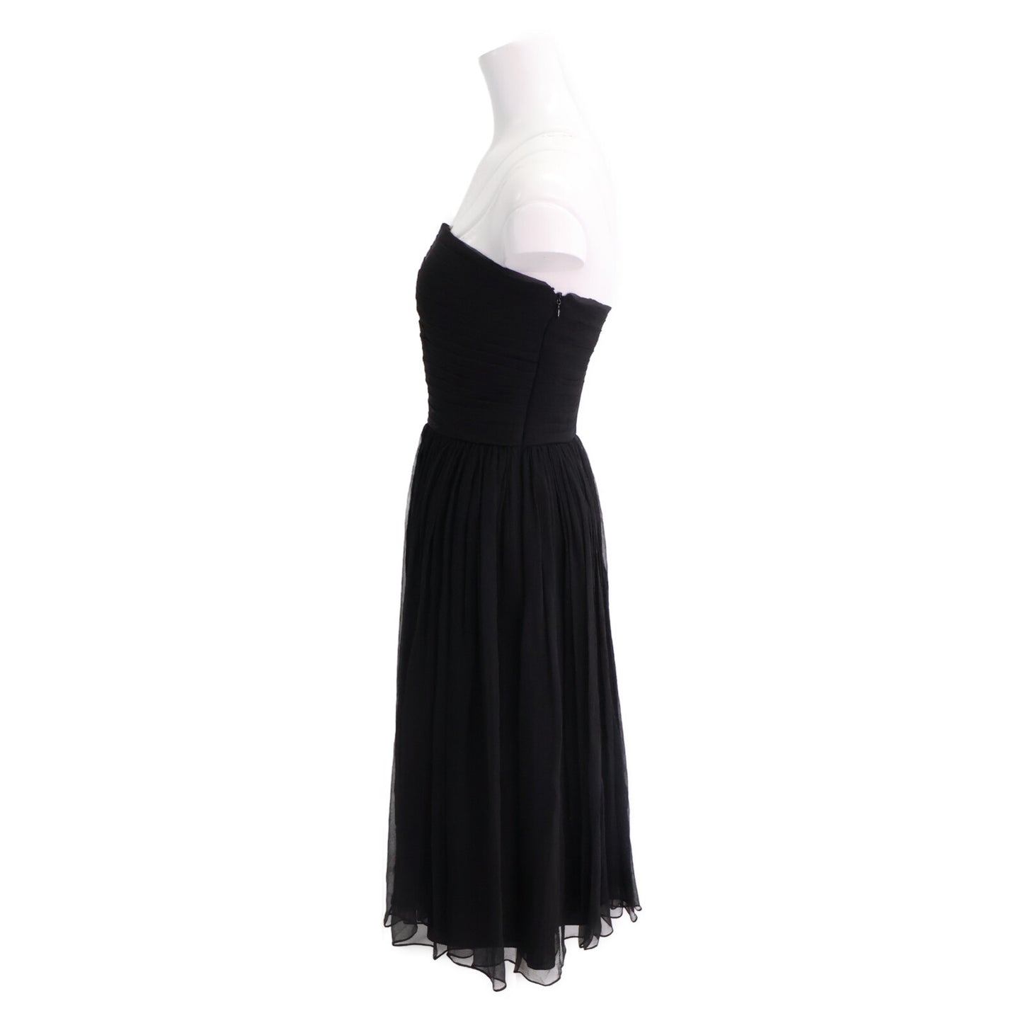 Christian Dior クリスチャンディオール 【国内正規】6C21647A1602 シルク ベアトップ シフォンドレス ワンピース