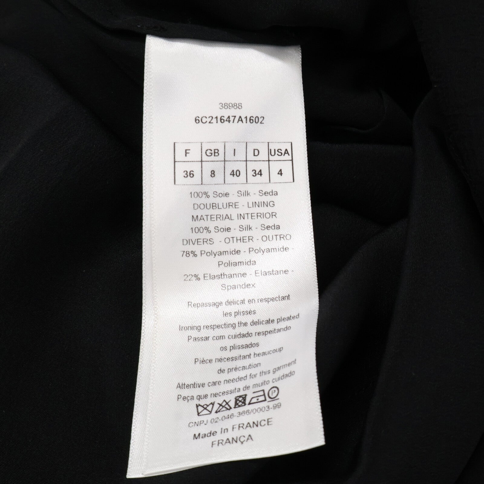 Christian Dior クリスチャンディオール 【国内正規】6C21647A1602 シルク ベアトップ シフォンドレス ワンピース