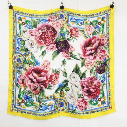 DOLCE&GABBANA ドルチェアンドガッバーナ 【国内正規】FN090R GDJ47 フラワー シルク スカーフ