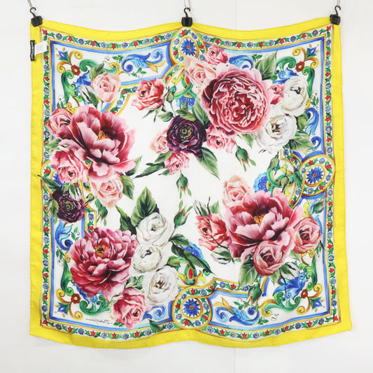 DOLCE&GABBANA ドルチェアンドガッバーナ 【国内正規】FN090R GDJ47 フラワー シルク スカーフ