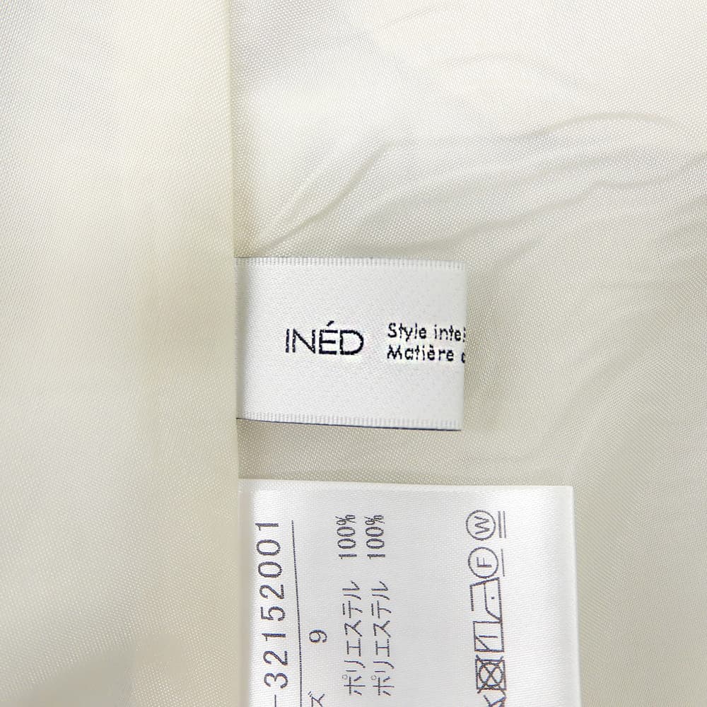 INED イネド フラワープリント スカート レディース ホワイト×ブラック 9 スカート
