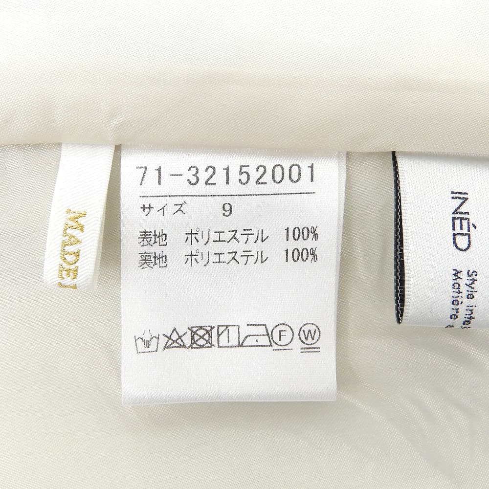 INED イネド フラワープリント スカート レディース ホワイト×ブラック 9 スカート