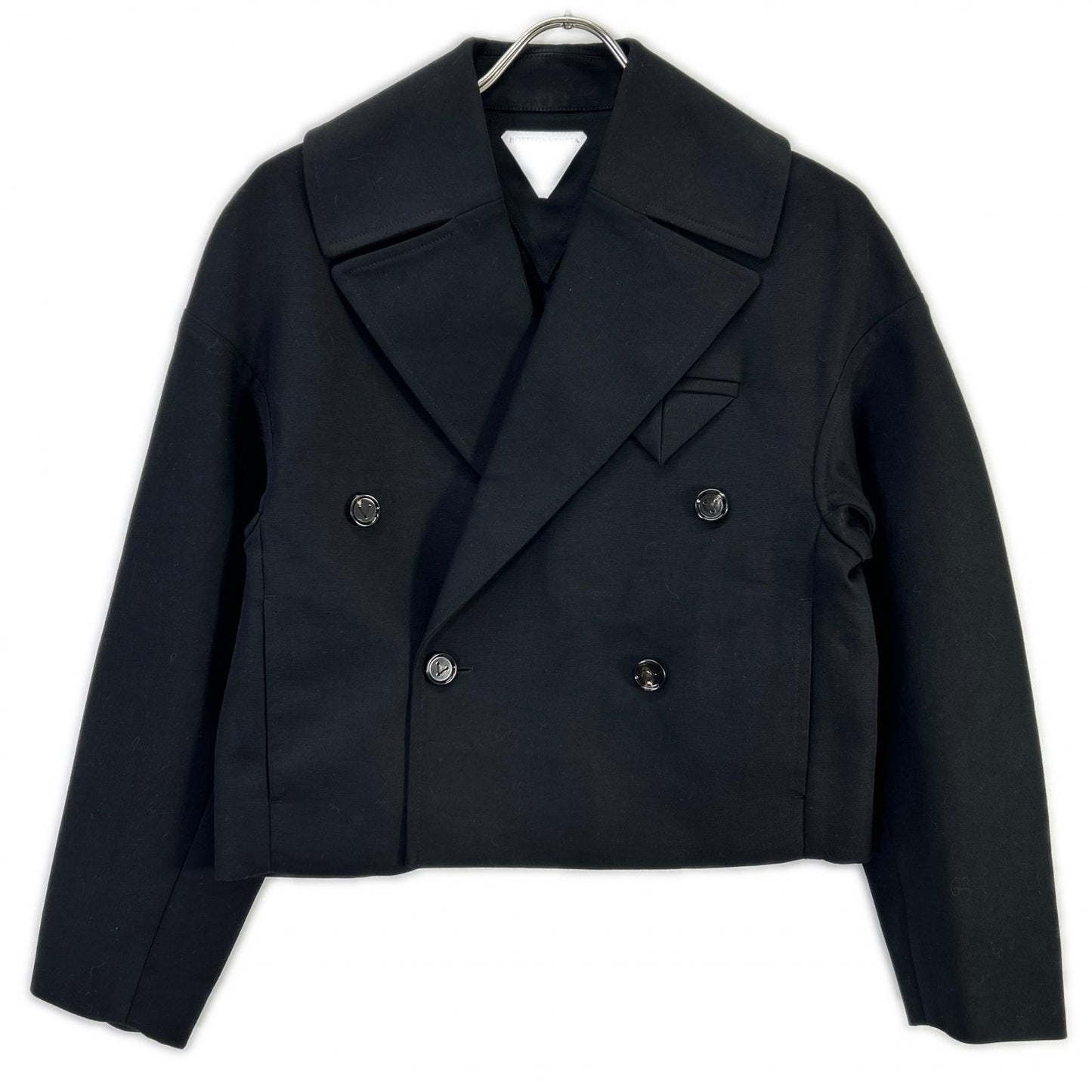 BOTTEGA VENETA ボッテガヴェネタ 686152 22年 ブラック ストラクチャードウールクロップドジャケット ジャケット