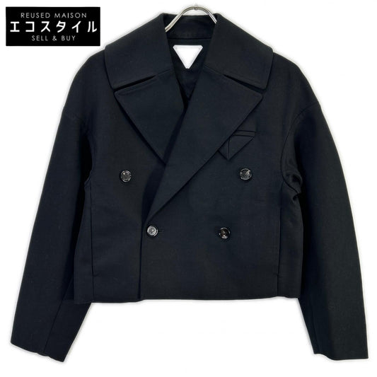 BOTTEGA VENETA ボッテガヴェネタ 686152 22年 ブラック ストラクチャードウールクロップドジャケット ジャケット