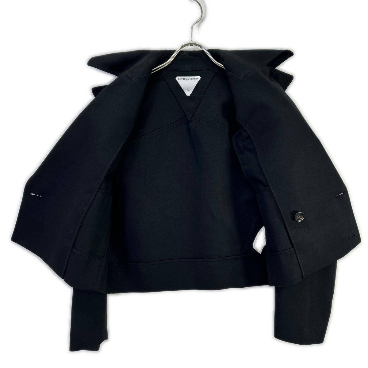BOTTEGA VENETA ボッテガヴェネタ 686152 22年 ブラック ストラクチャードウールクロップドジャケット ジャケット