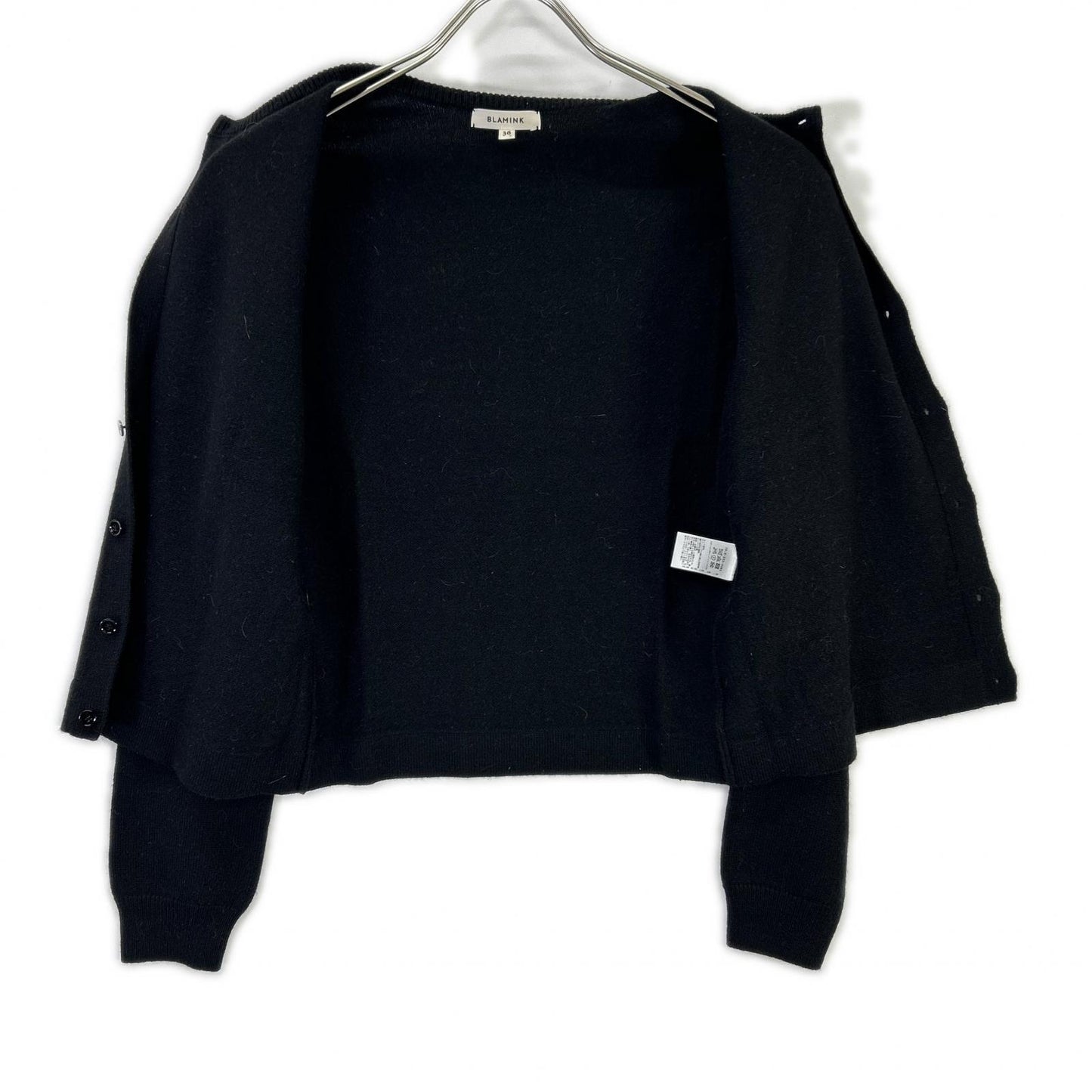 BLAMINK ブラミンク ブラック カシミヤシルク12Gクルーネックカーディガン トップス