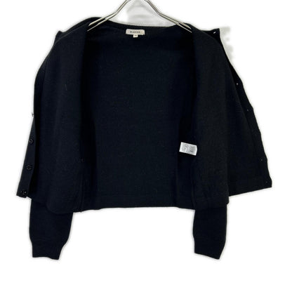 BLAMINK ブラミンク ブラック カシミヤシルク12Gクルーネックカーディガン トップス