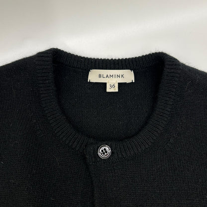 BLAMINK ブラミンク ブラック カシミヤシルク12Gクルーネックカーディガン トップス