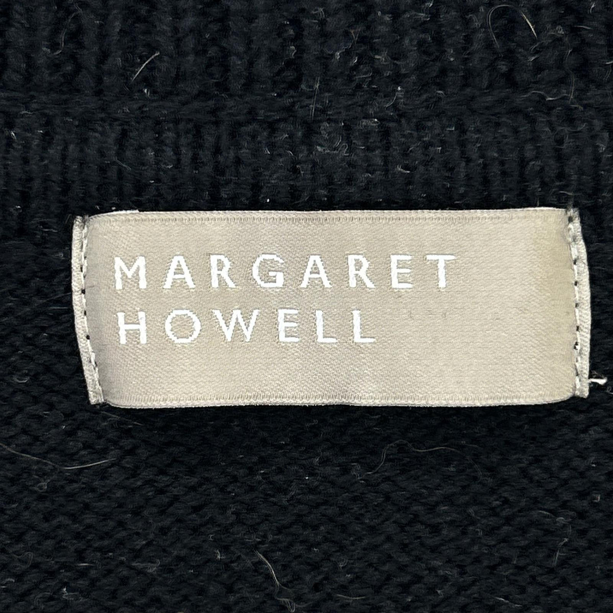 MargaretHowell マーガレットハウエル 22年 ブラック コットンウールカシミヤ ベースボールカラー ZIP カーディガン トップス